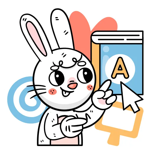 Bunny learns alphabet with fun and bright flashcards