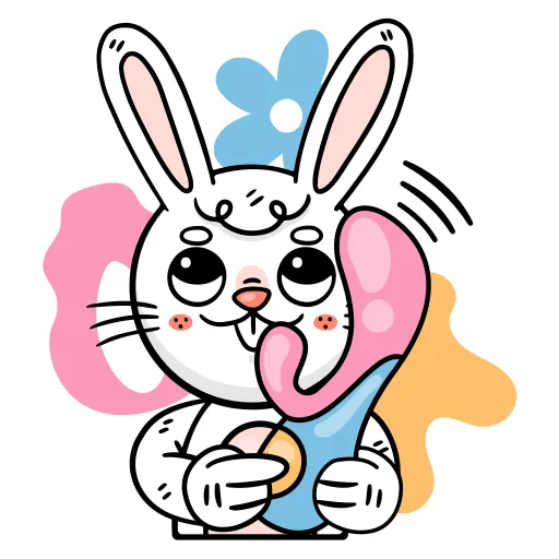 Bunny Loves School With Books and Learning Fun free PNG