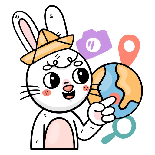 Bunny with Glasses for Educational Creativity Theme