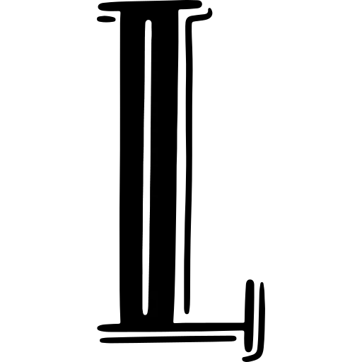 Capital Letter L Designed With Tall Elegant Black Typography