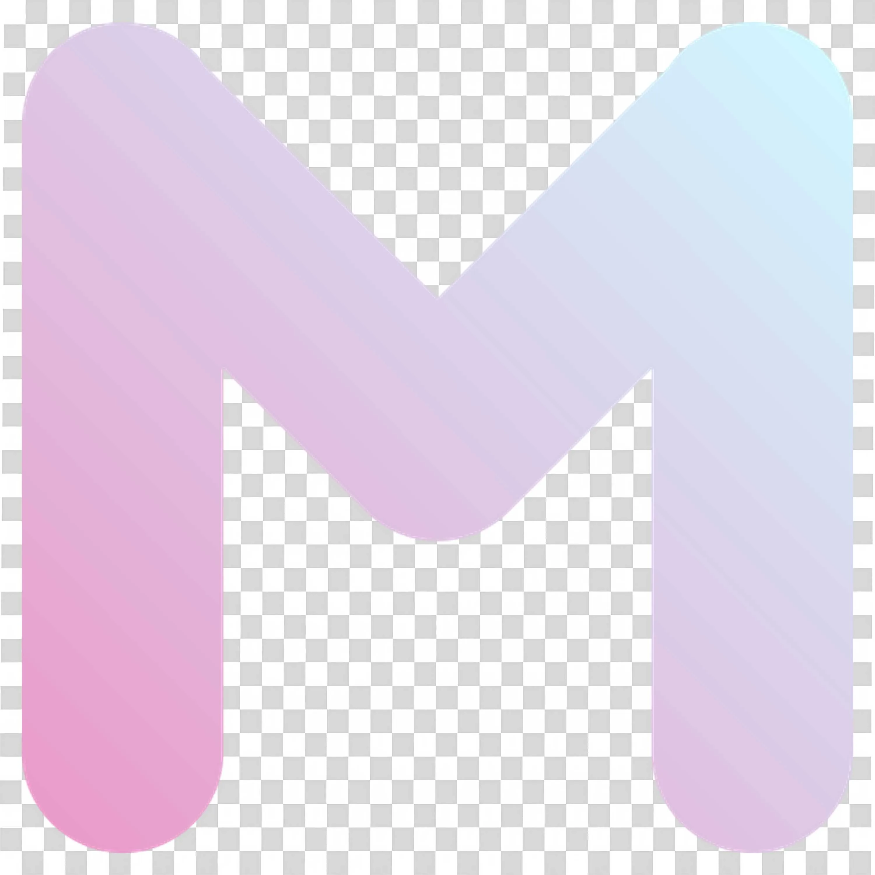 Capital Letter M with a Smooth Gradient Fill Free PNG Image
