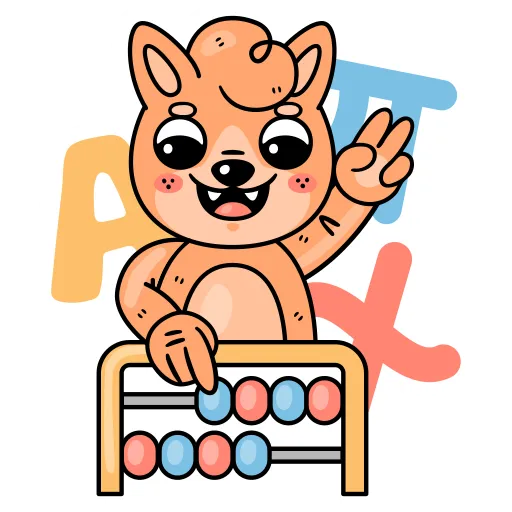 Cartoon Bear Playing with Colorful Learning Blocks PNG.