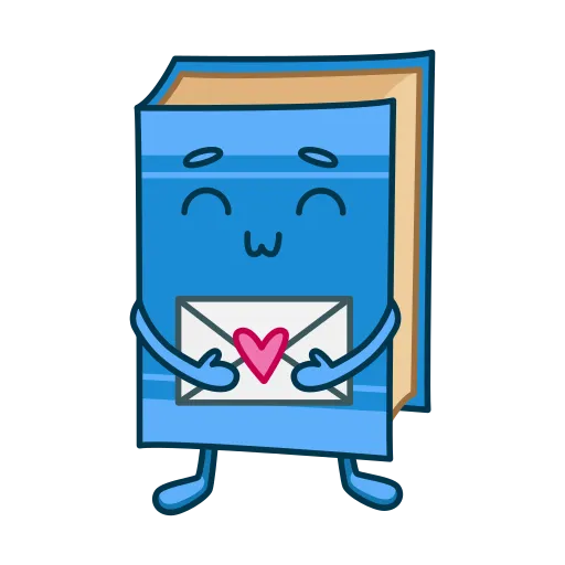 Cartoon Blue Book with Tie Represents Smart Learning