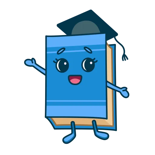 Cartoon Book Wearing Cap Celebrates Graduation free PNG