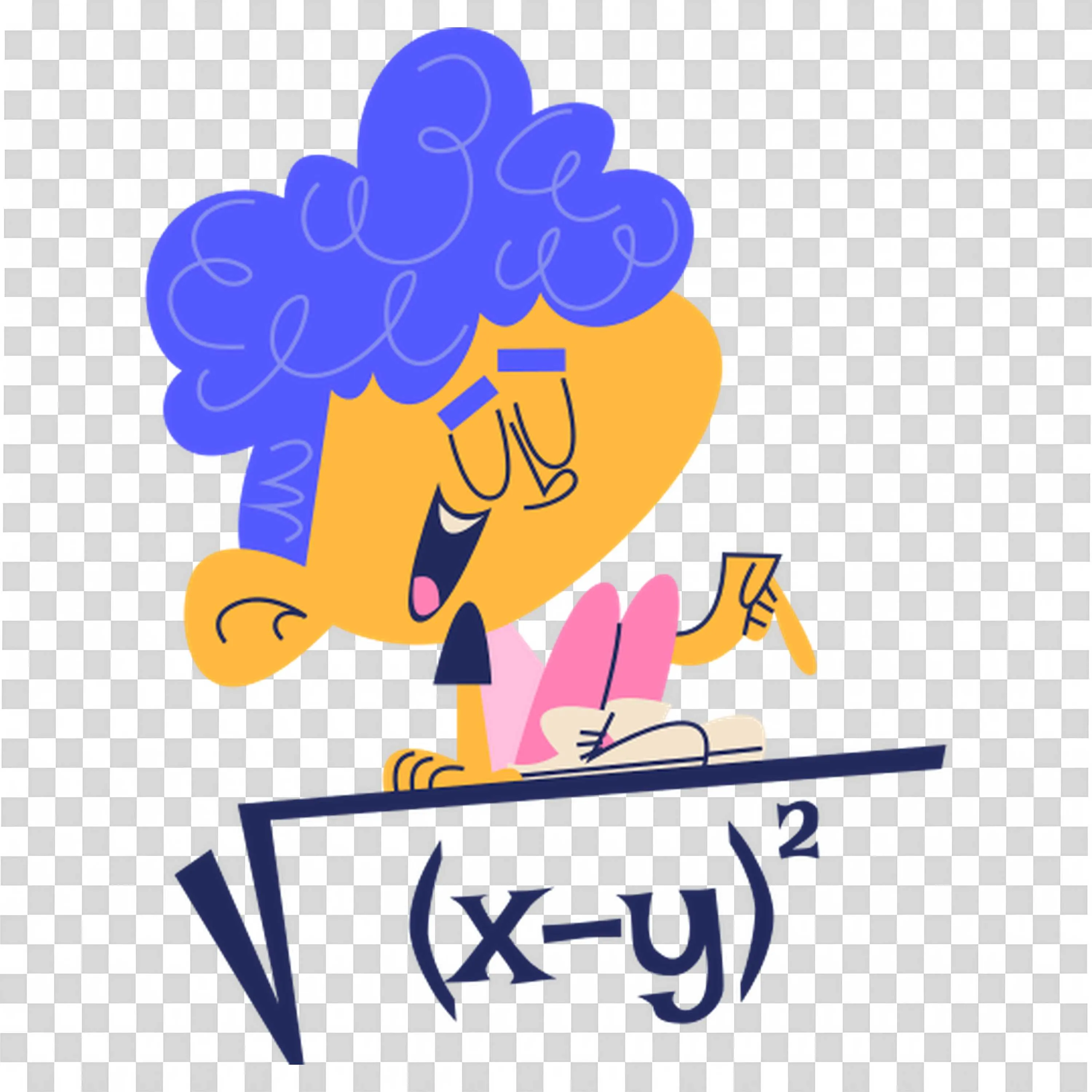 Cartoon Boy Explaining the Math Concepts Free PNG Image