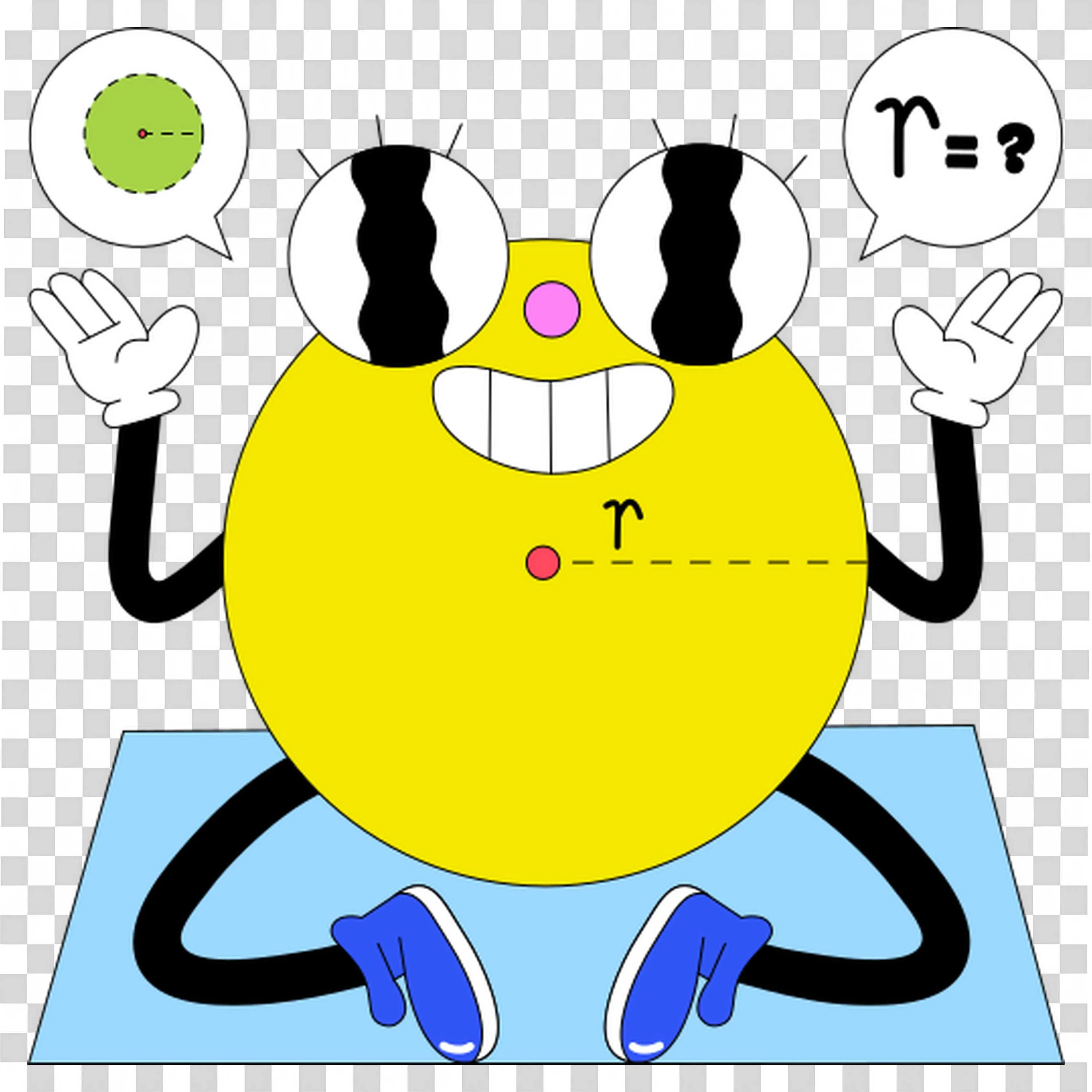 Cartoon Circle Character Learning Radius Free PNG Image