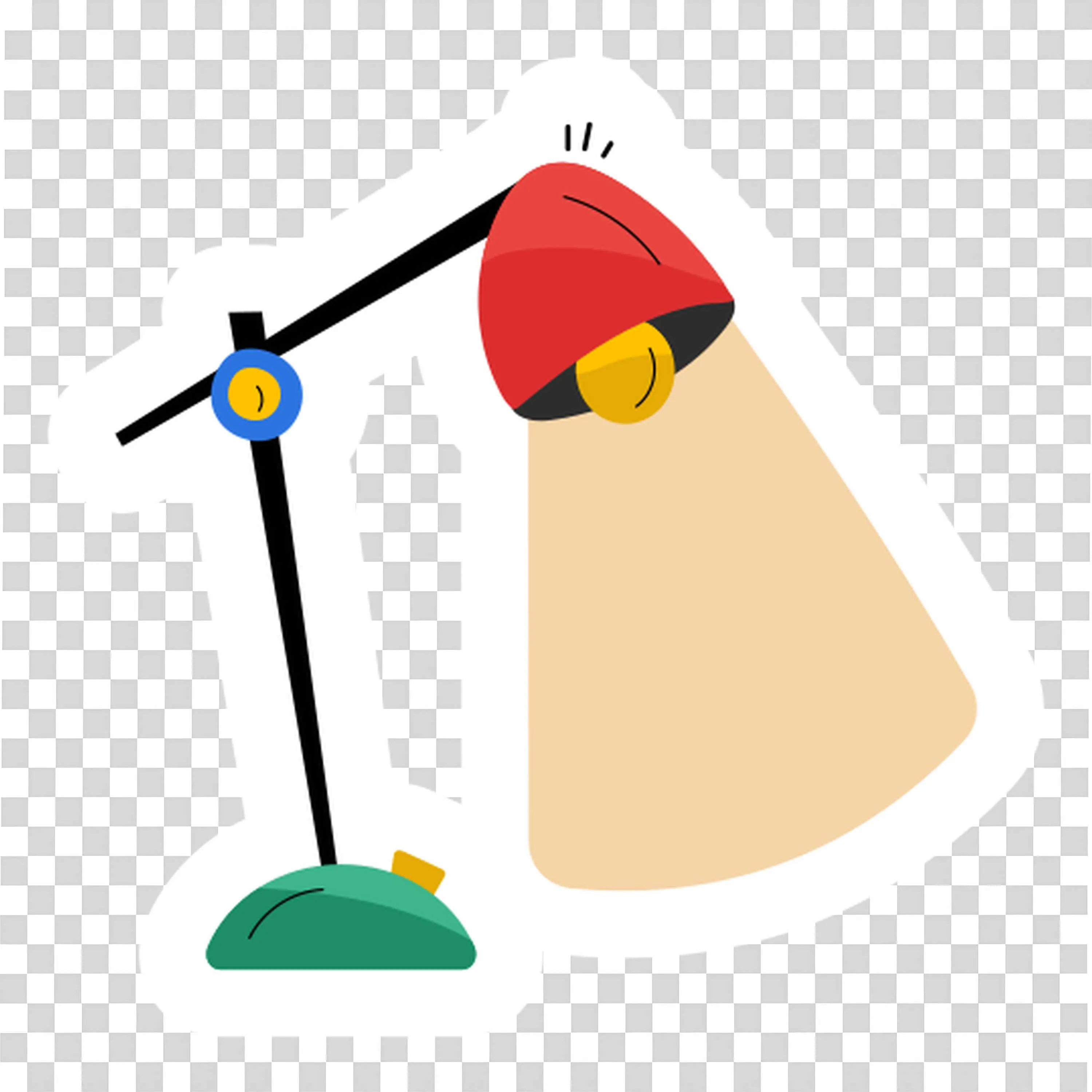 Cartoon Desk Lamp Shining Light Illustration Free PNG Image