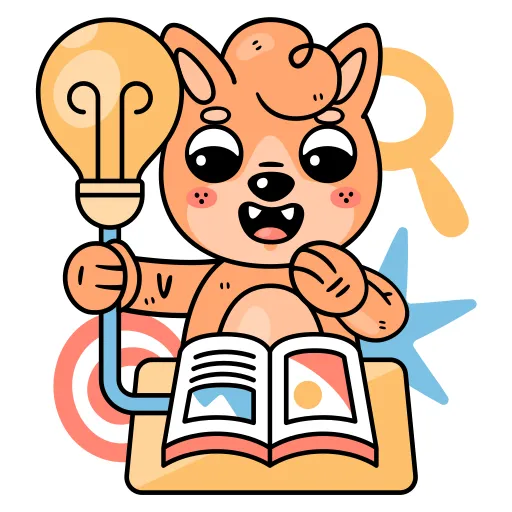 Cartoon Dog Holding Tools Encourages Fun School Study