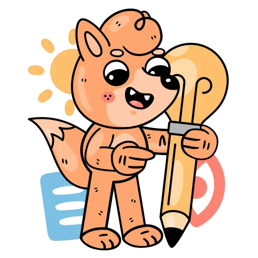 Cartoon Dog Scientist Holding Tools Represents Study