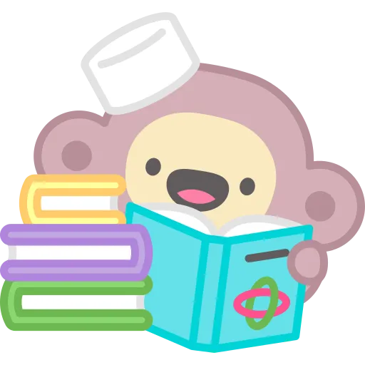 Cartoon Monkey Carrying Bright School Books free PNG