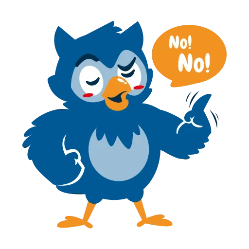 Cartoon Owl Character Saying No Represents Education