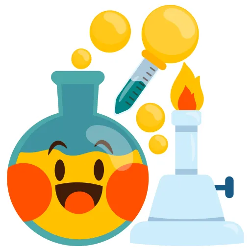 Cartoon Science Flask Character Inspires Experiment