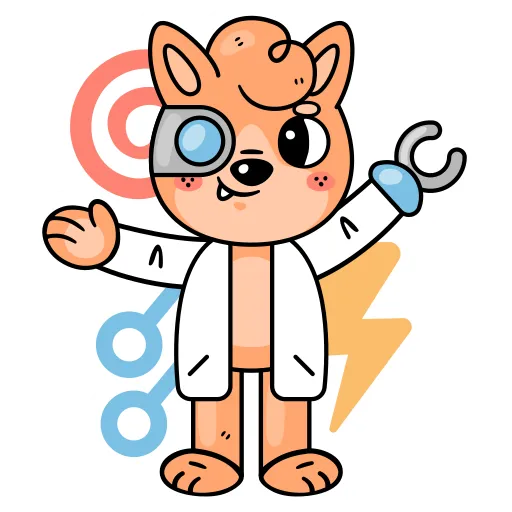 Cartoon Scientist Dog Inspires Fun Science Study free PNG
