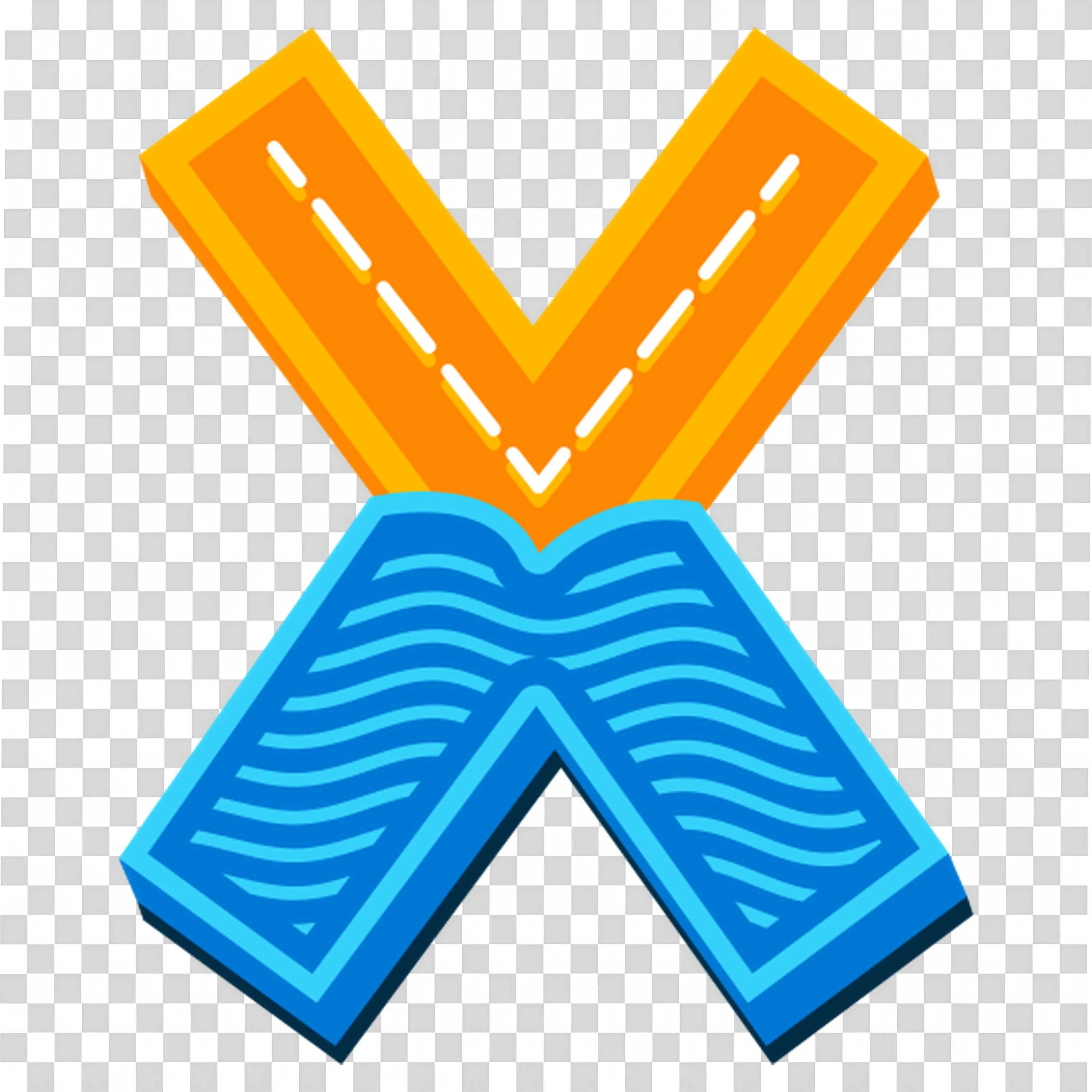 Cartoon Style X Letter Illustration with Bold Colours Png