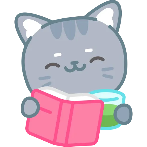 Cat Holding Book and Smiling for Reading and Study Time Fun