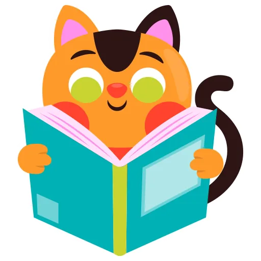 Cat Reading Green Book While Sitting on Floor free PNG