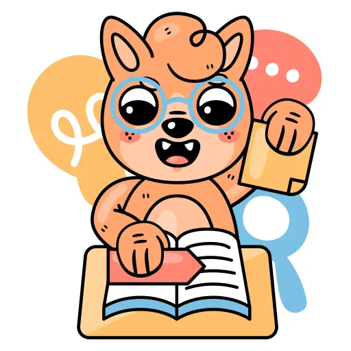 Cat student taking notes and solving school assignments