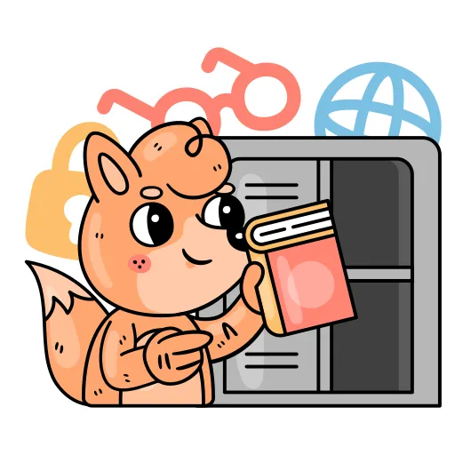 Cat using computer for online study and research PNG