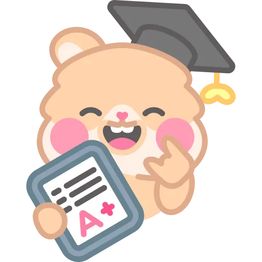 Character Holding Diploma and Wearing Graduation Hat