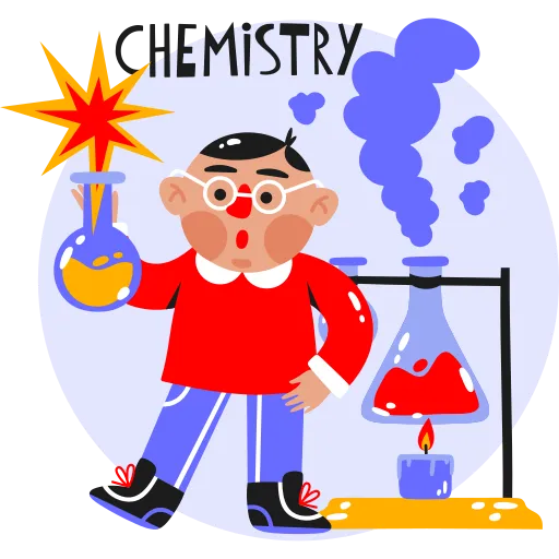 Chemistry student mixing chemicals in science experiment