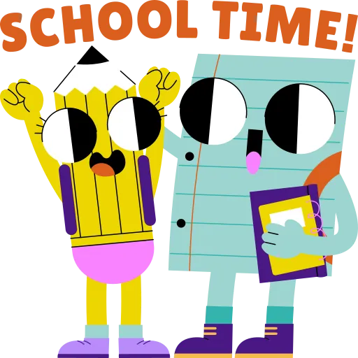 Children Holding Banner Saying School Time With Big Smiles