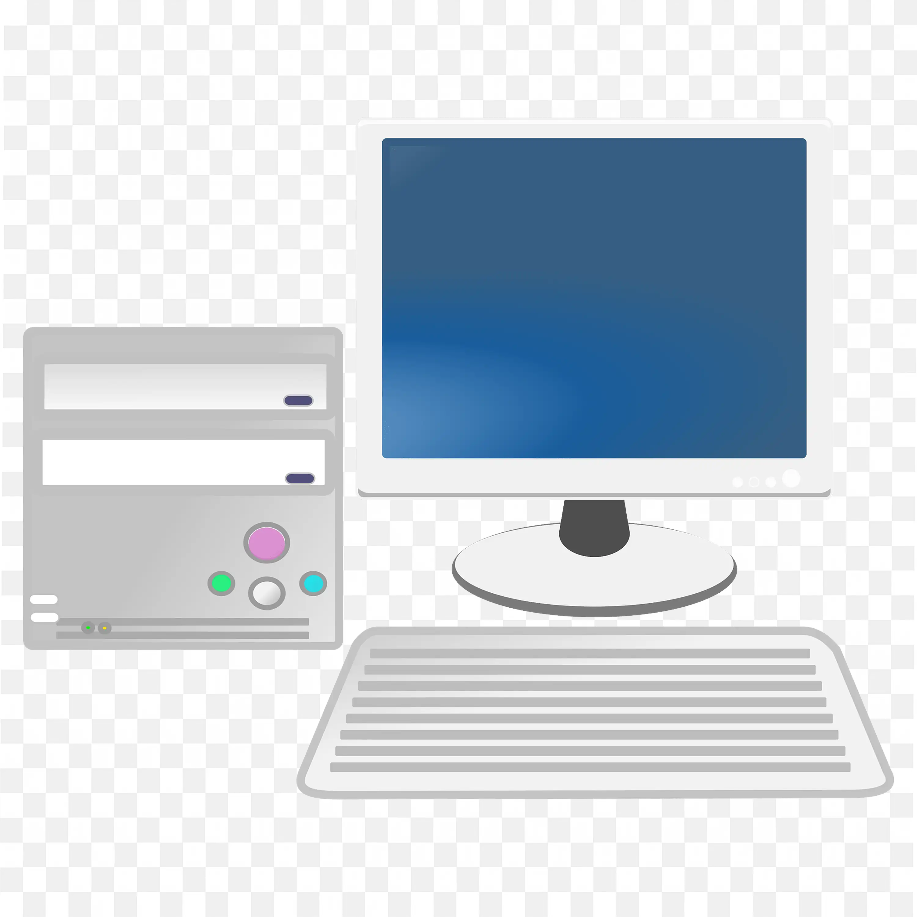 Classic Computer Design with Monitor and Keyboard Free PNG