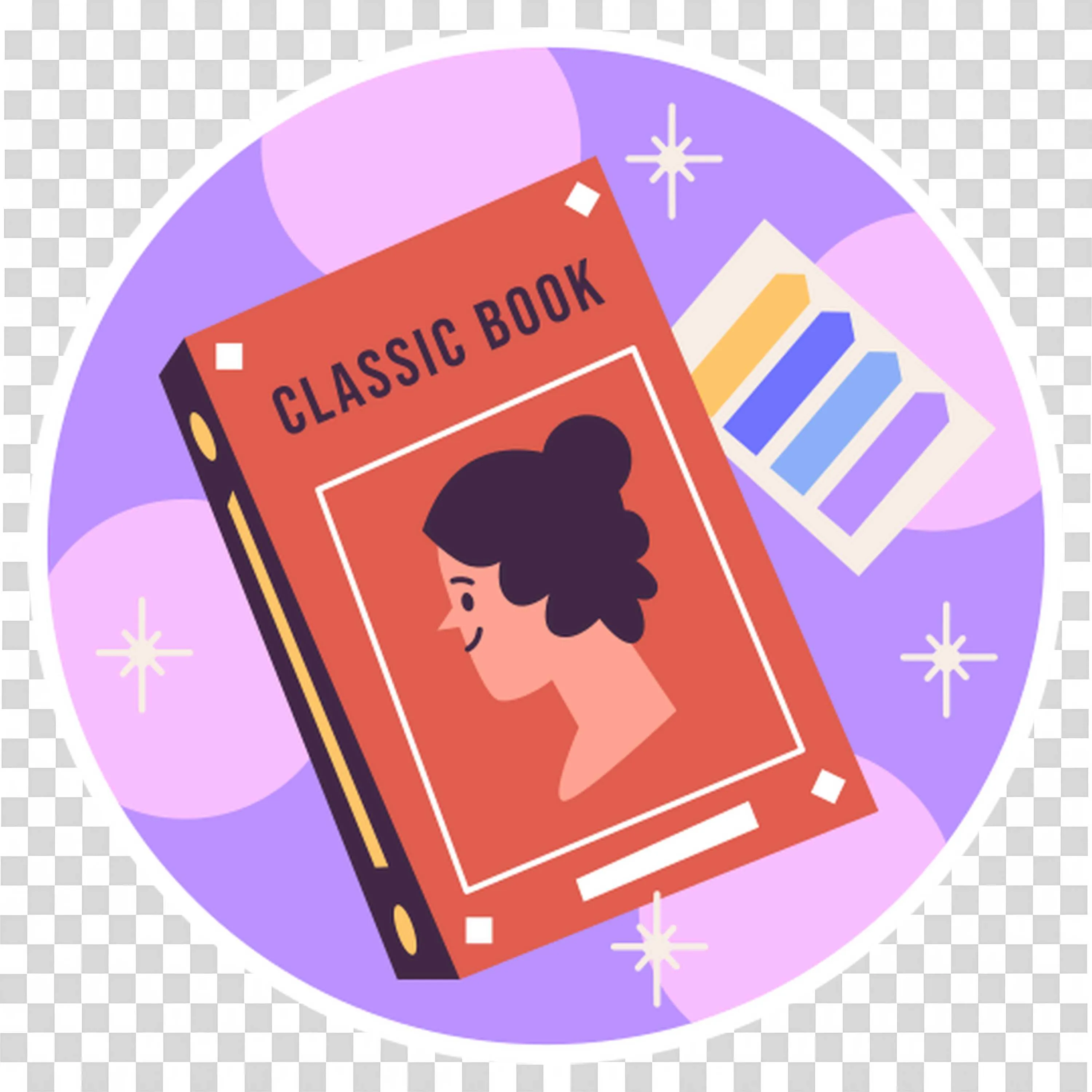 Classic Literature Book with a Female Portrait PNG Image