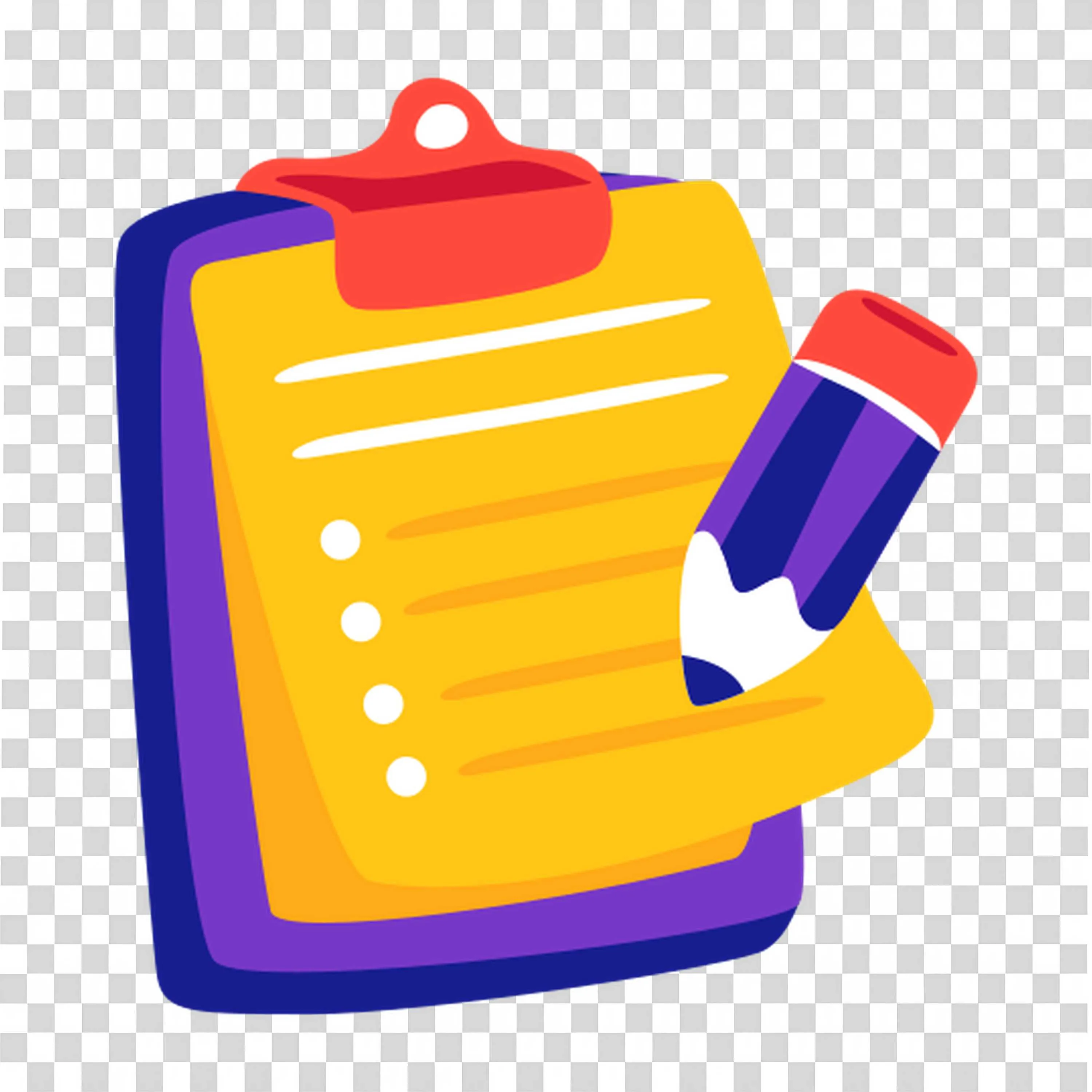 Clipboard with a Checklist and a Pencil Writing on It Png