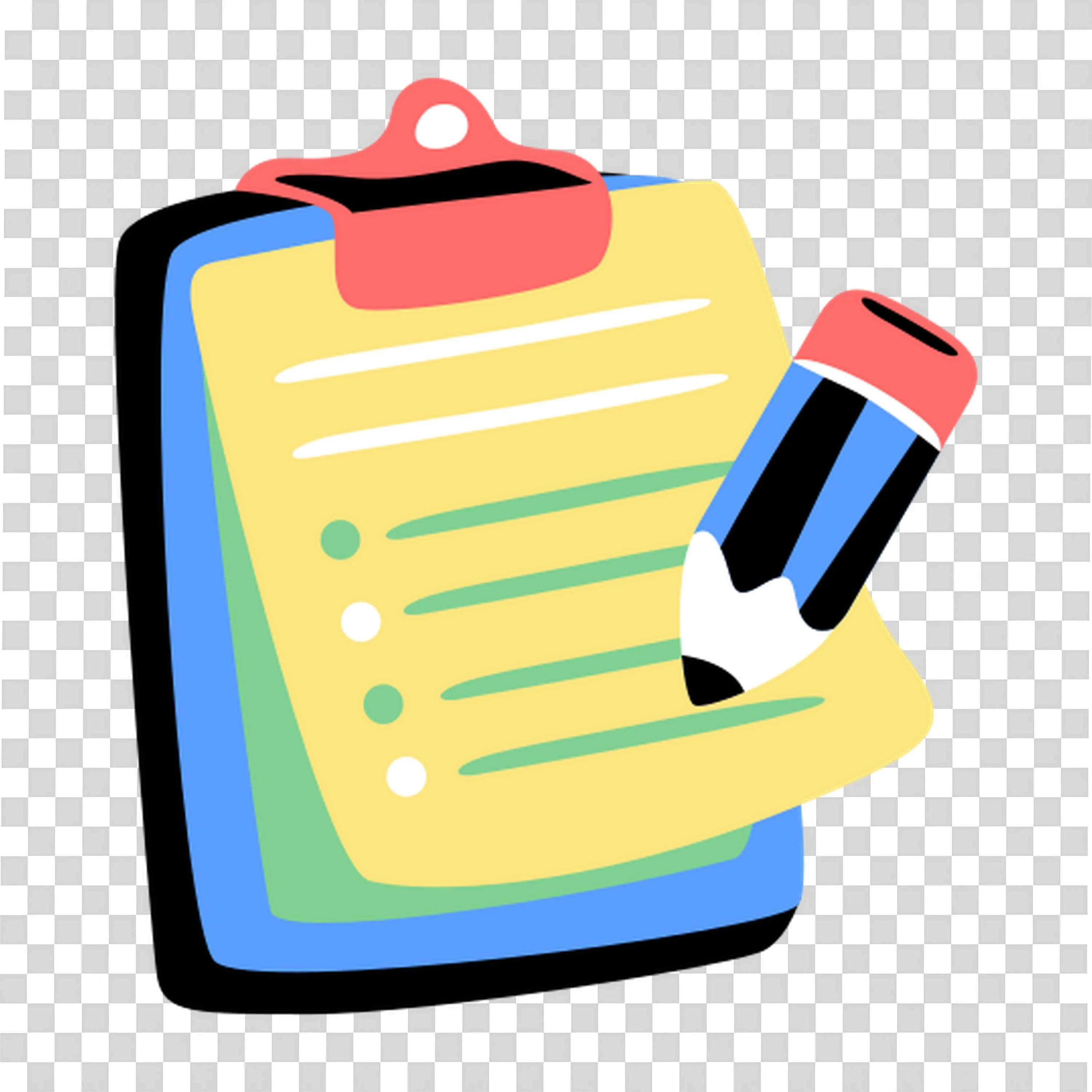 Clipboard with a Checklist and Pencil for School Planning