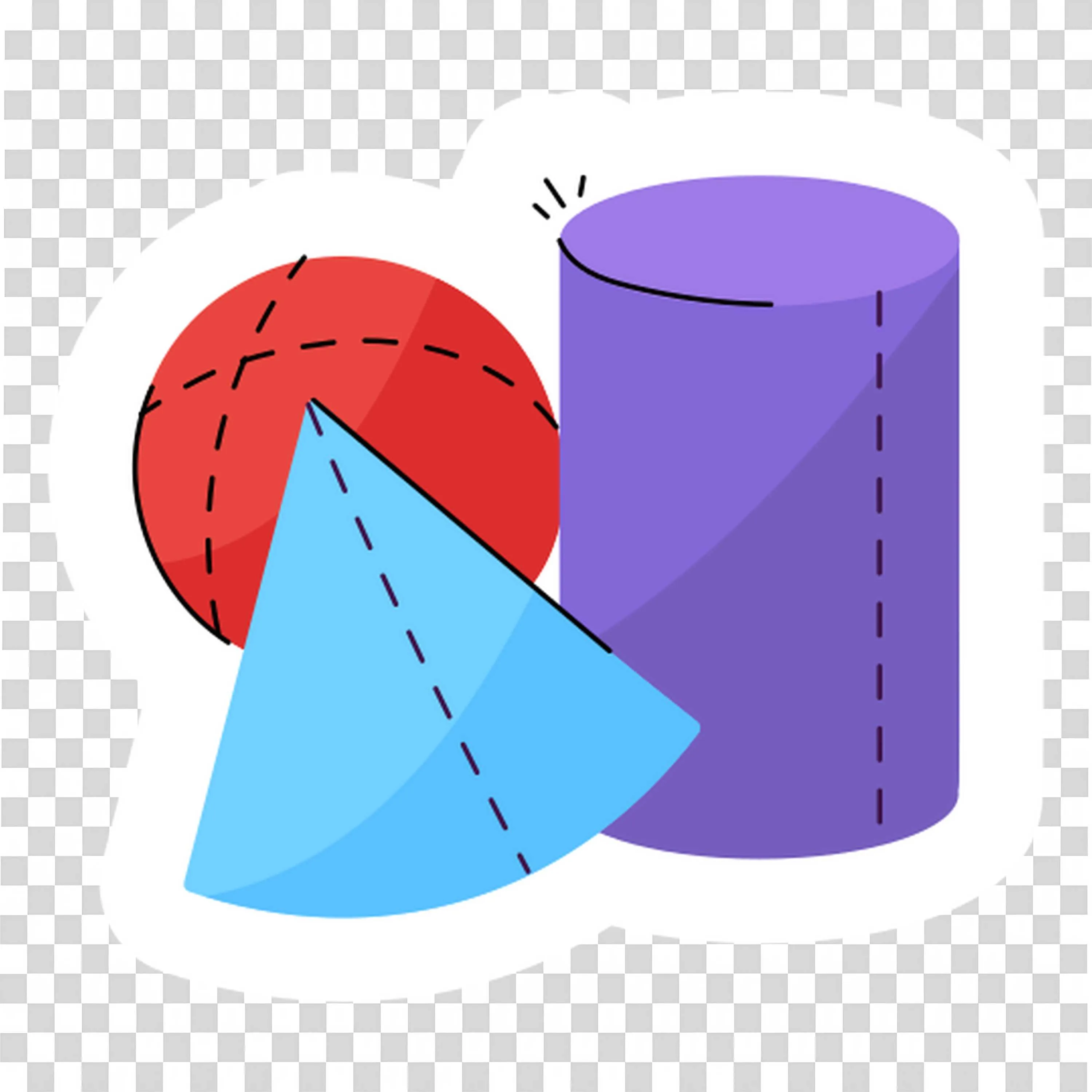 Collection Of 3D Geometric Shapes in Bright Colours Png