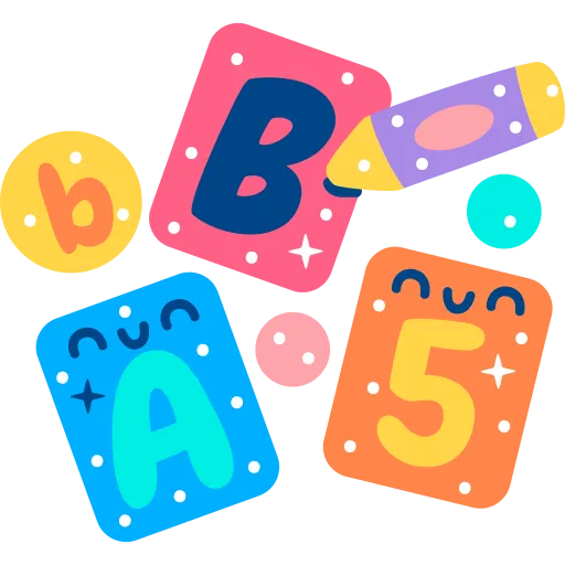 Colorful alphabet blocks for kids education free PNG