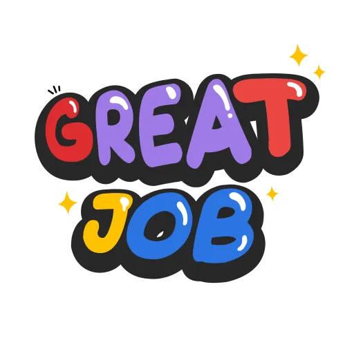 Colorful Great Job sign motivating students free PNG