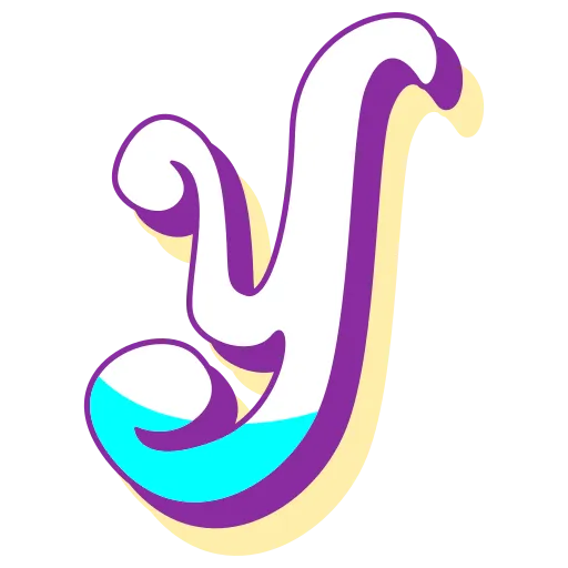 Colorful Letter Y Used for Teaching Alphabet and Writing