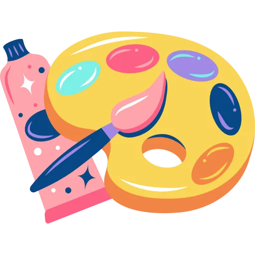 Colorful paint palette inspires creativity and art