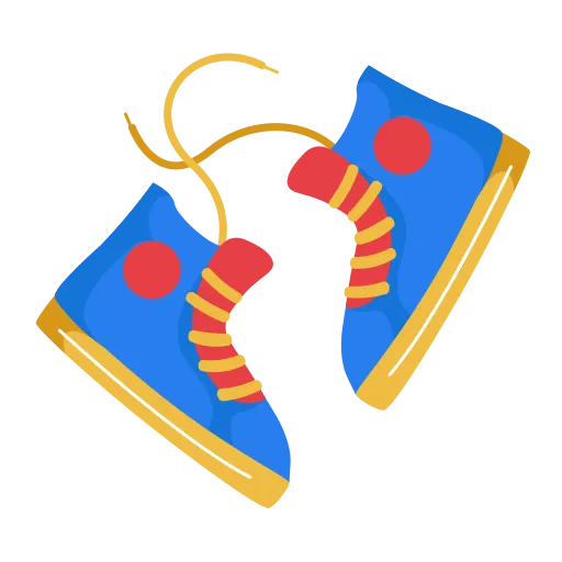 Colorful shoes symbolizing school sports and activities