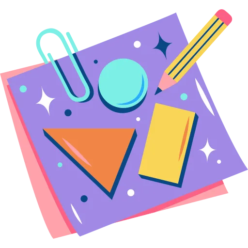 Colorful stationery with ruler and pencil for school supplies