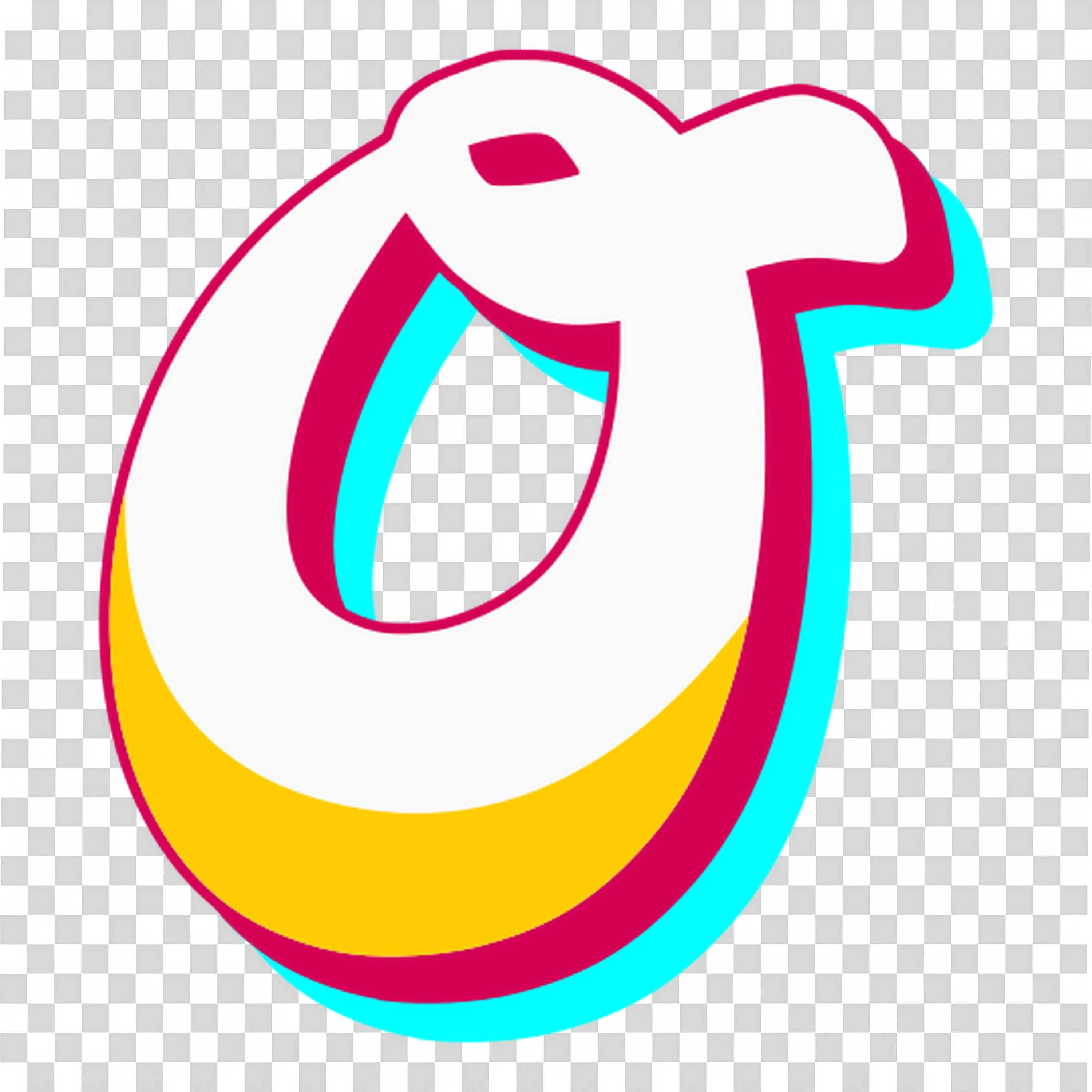 Colourful and Bold Letter O with Shadows and Highlights