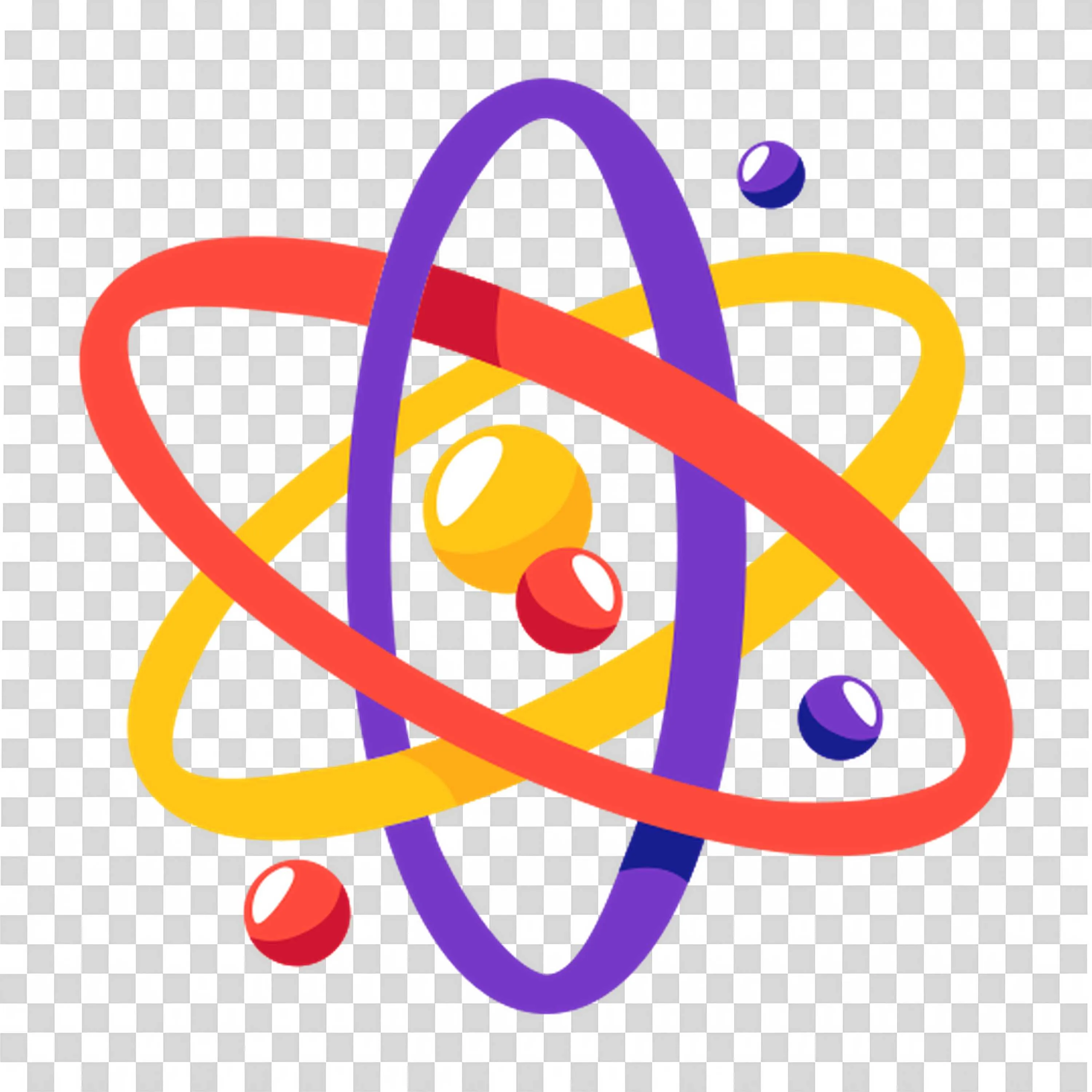 Colourful Atomic Structure Visual with Orbiting Electrons