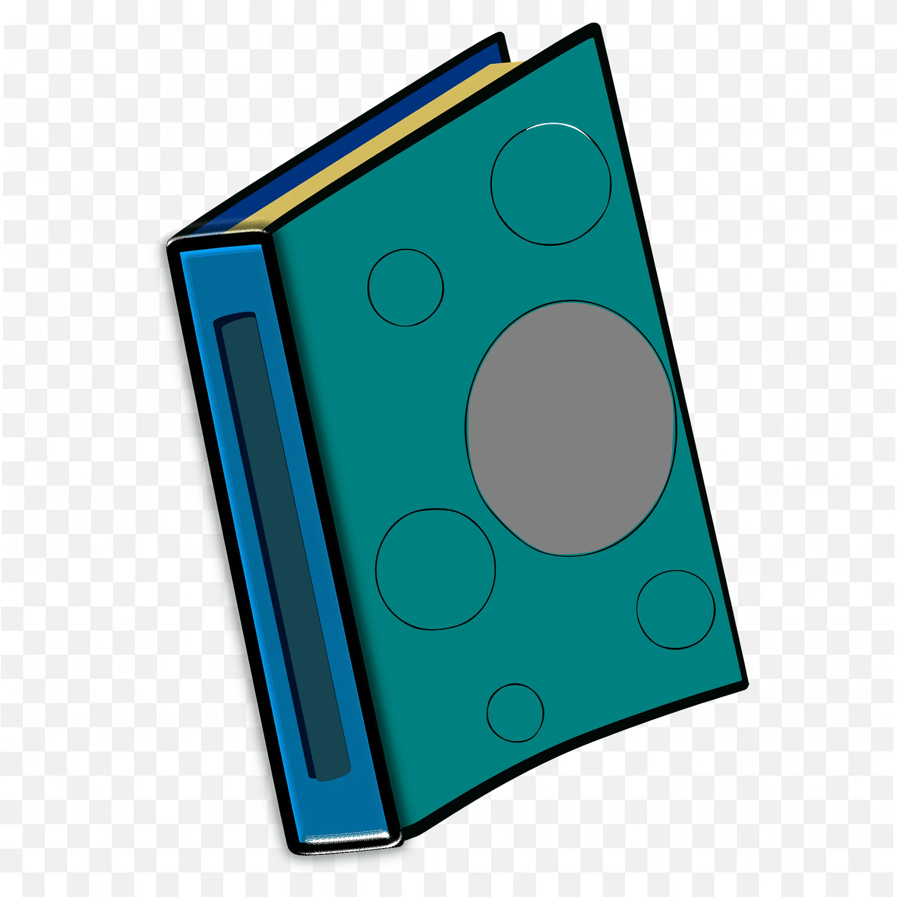 Colourful Cartoon Book with Minimum Circular Design PNG