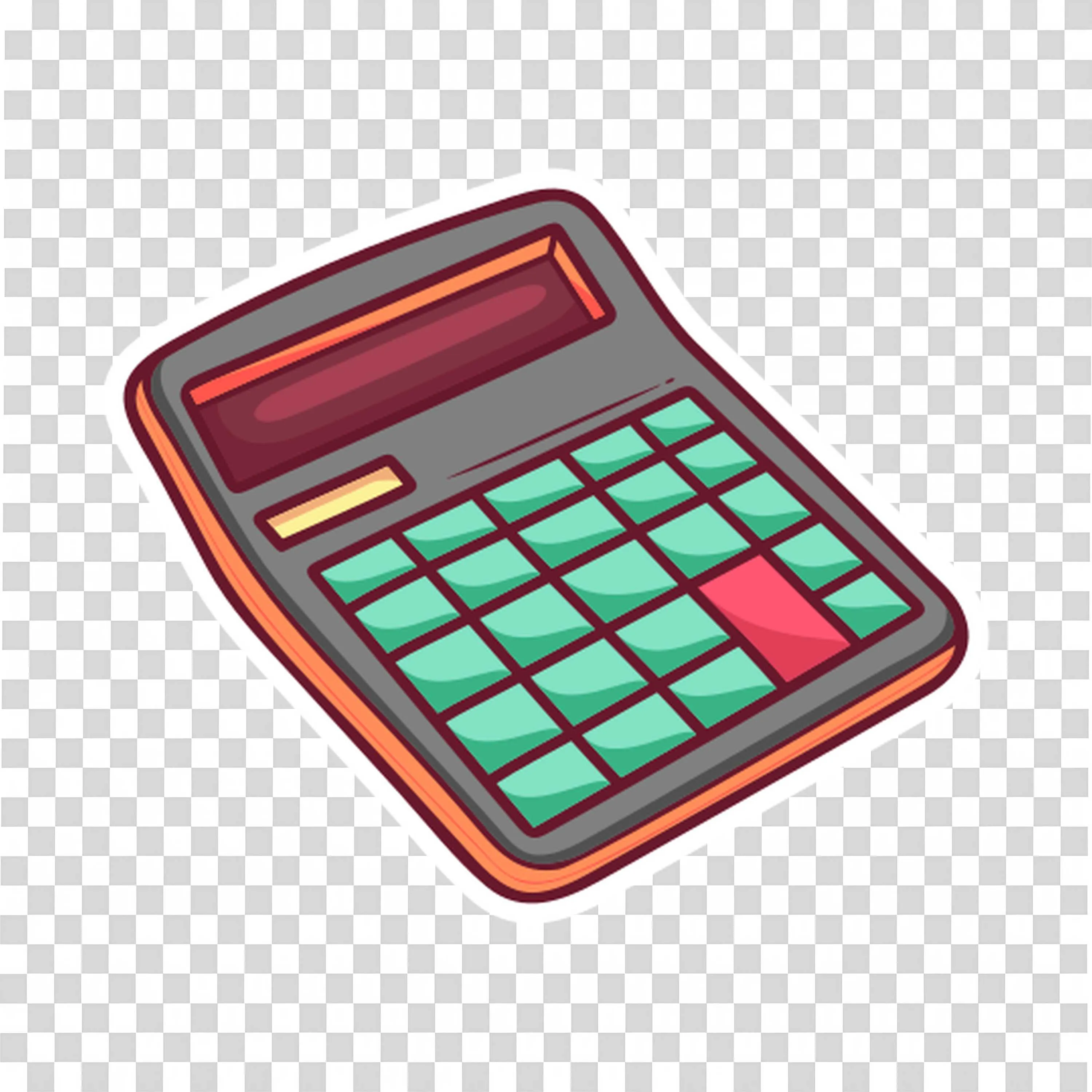 Colourful Cartoon Calculator Illustration for Designers Png