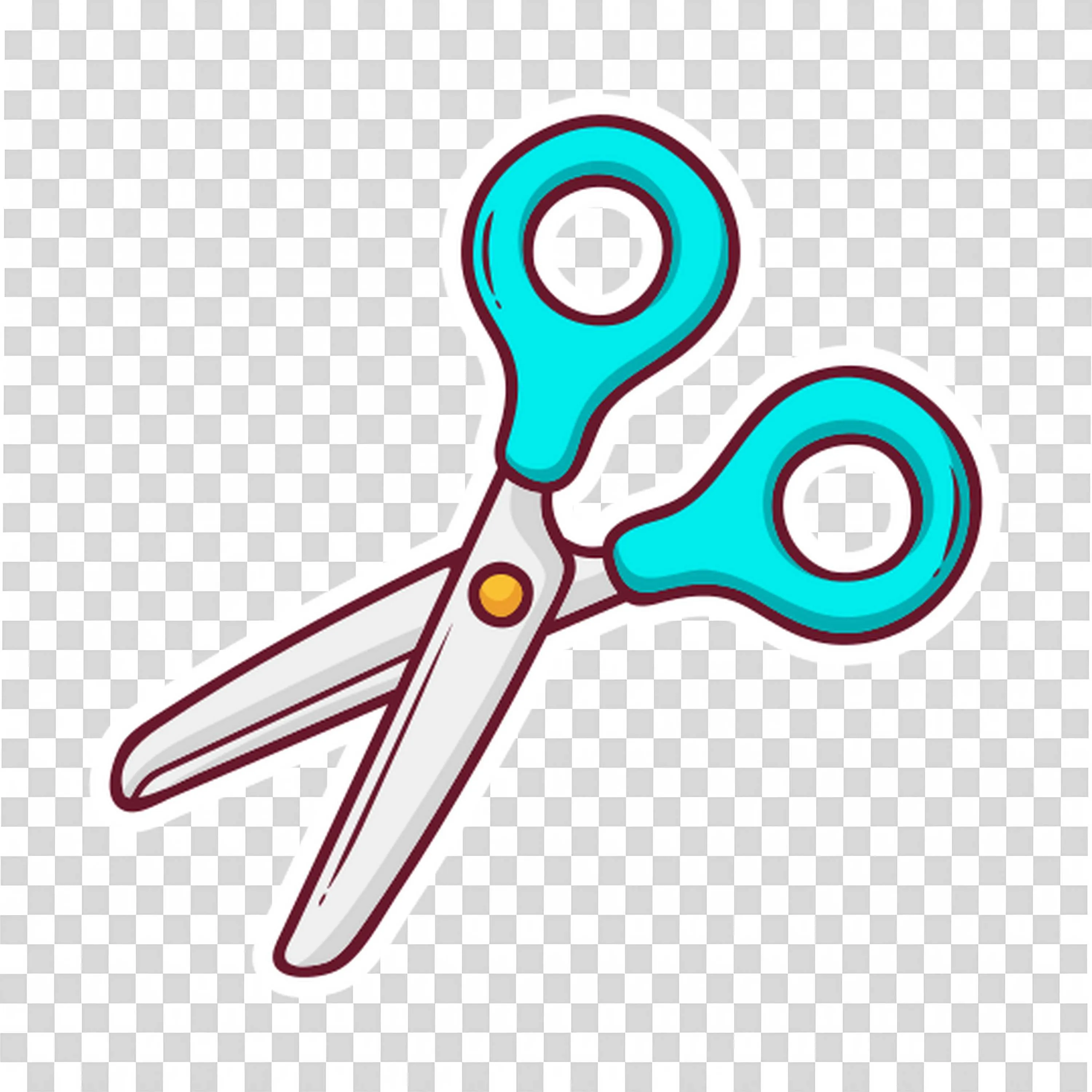 Colourful Cartoon Scissors Illustration for School Projects