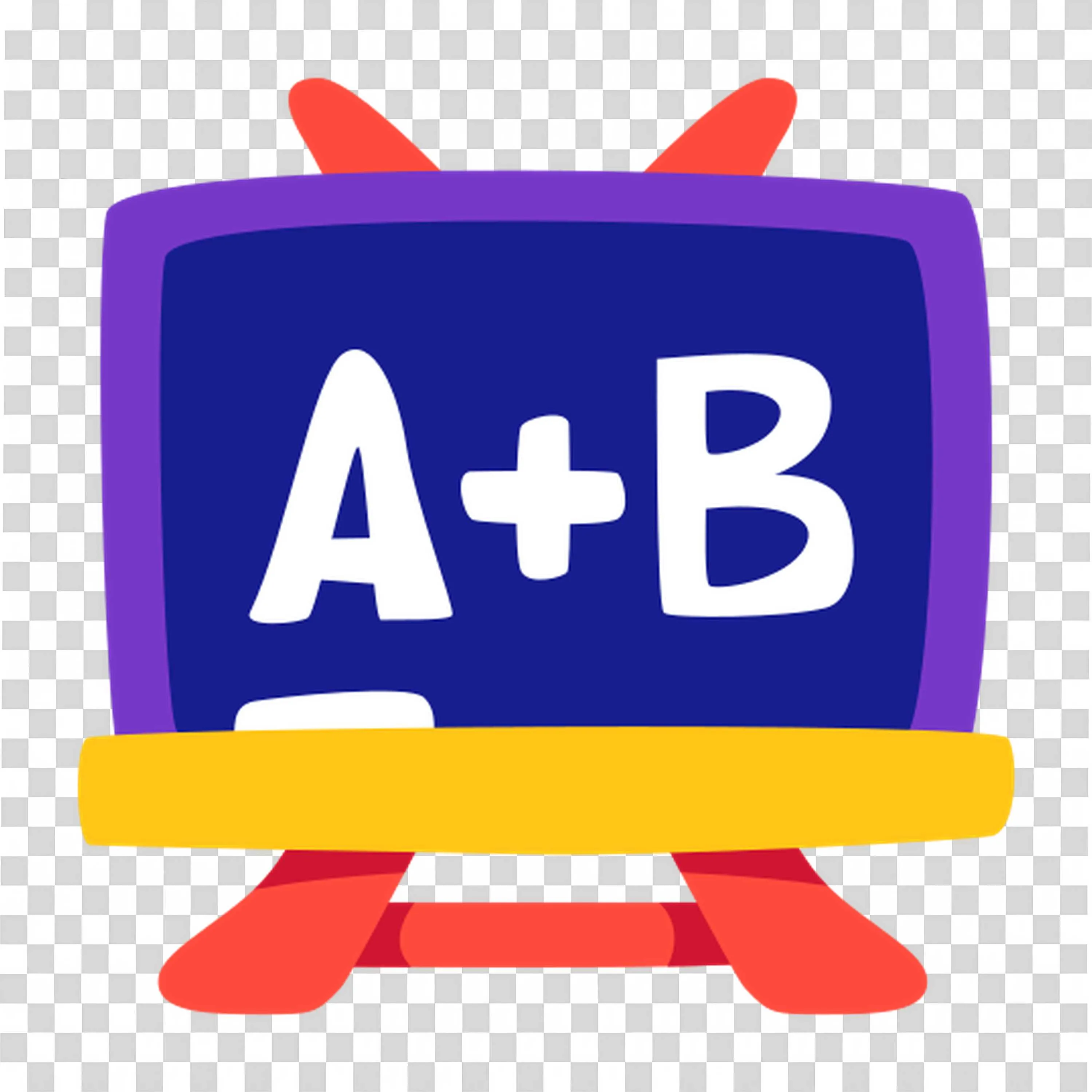 Colourful Chalkboard with Simple Math Equation for Learning