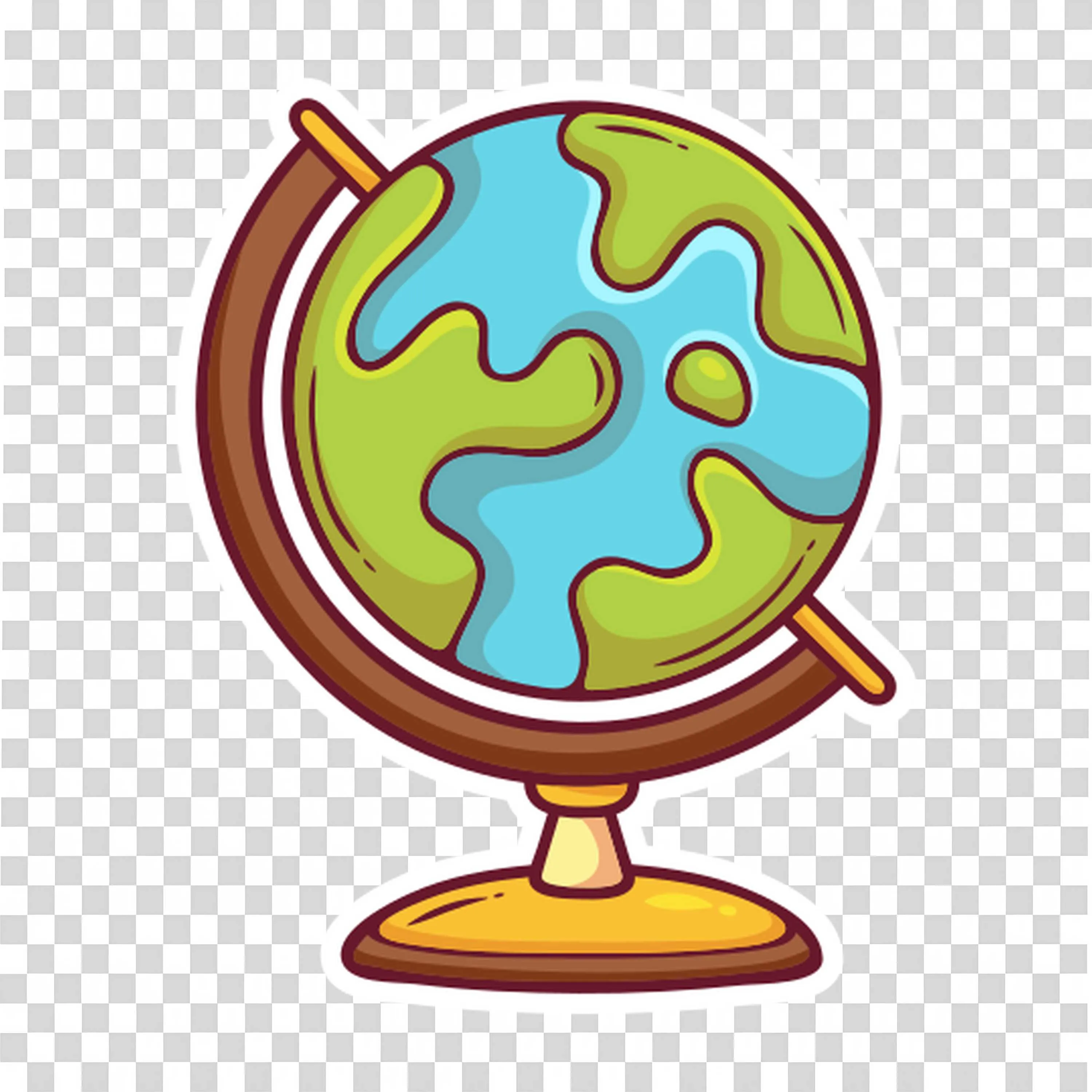 Colourful Globe Representing Earth and Geography PNG Image