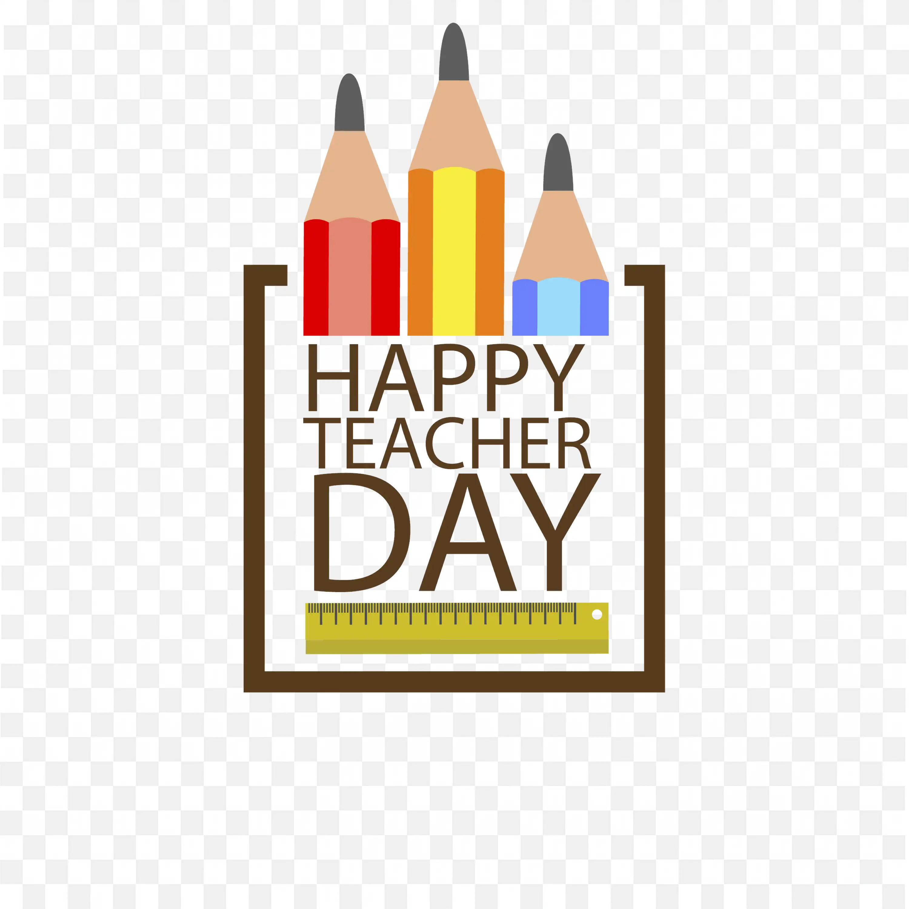 Colourful and Happy Wishing Design for Teacher Day PNG