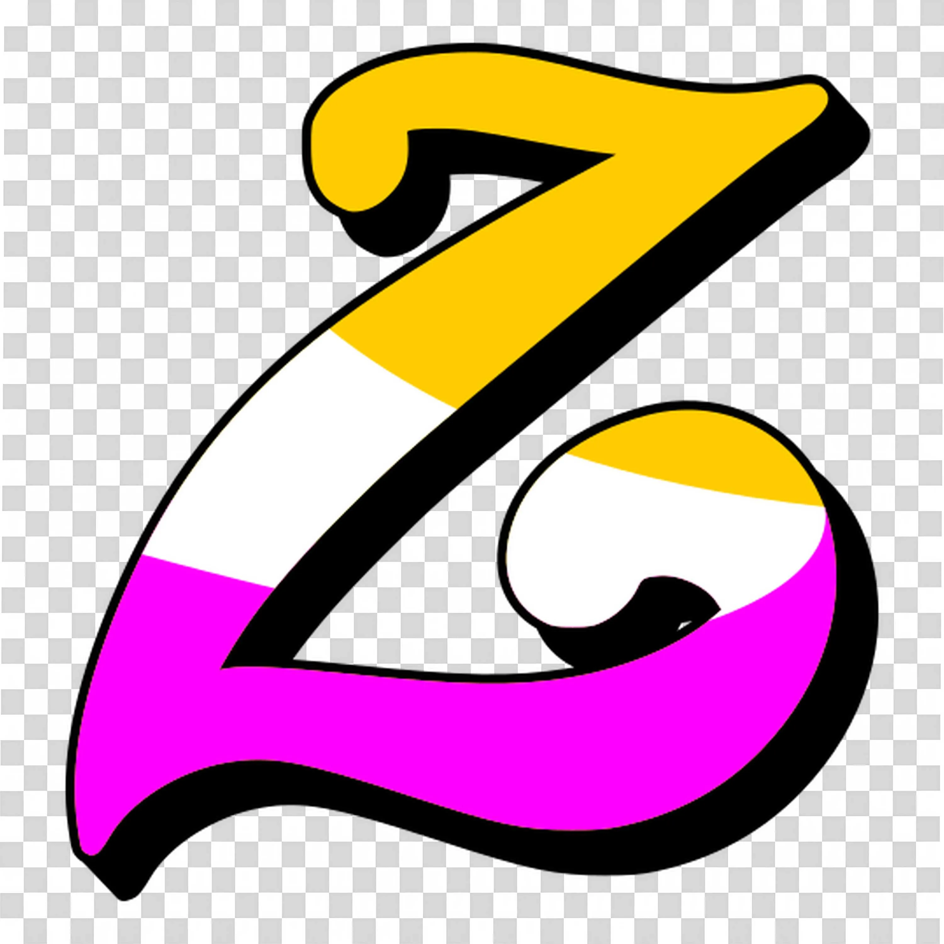 Colourful Stylized Letter Z in a Unique Font Design