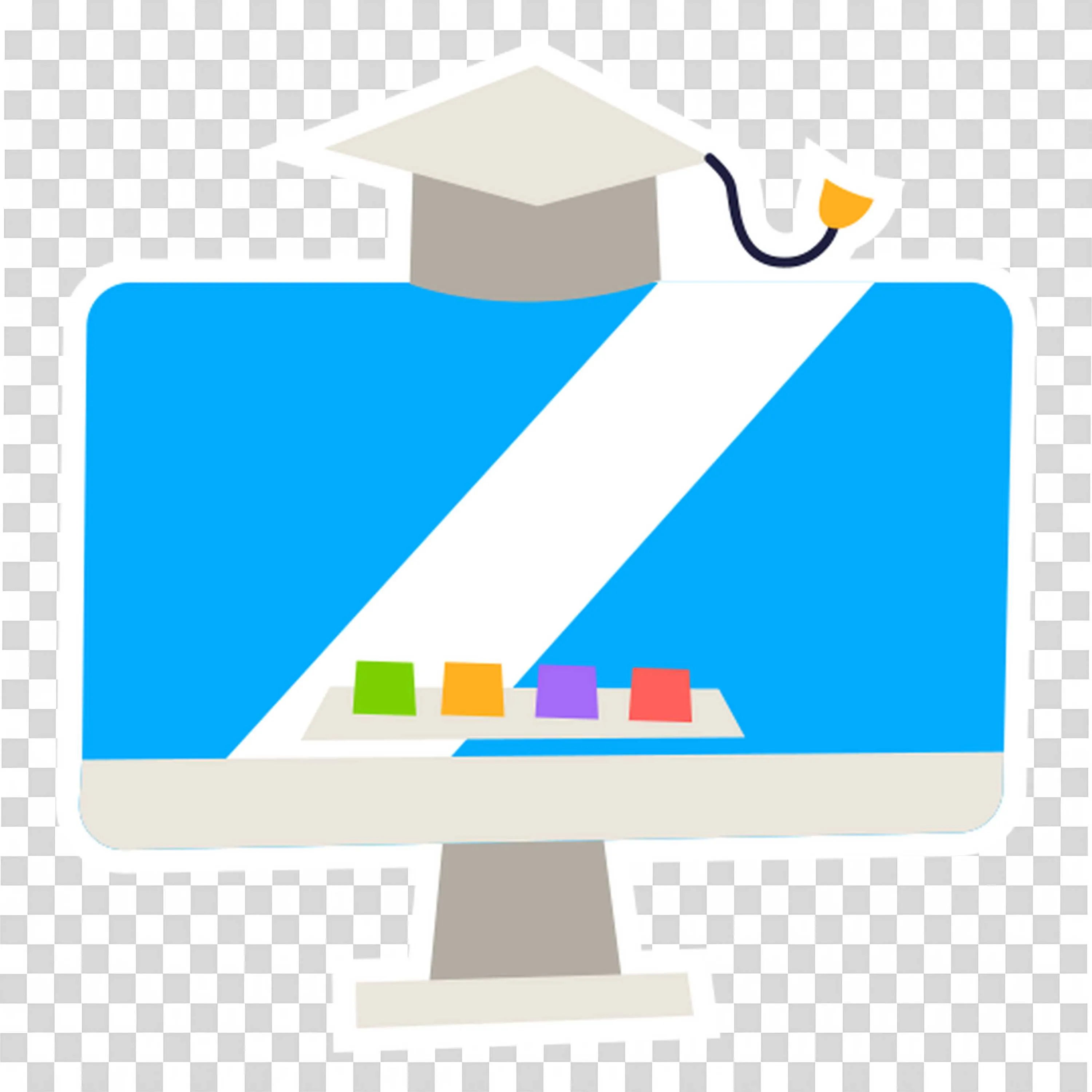 Computer Screen with Graduation Cap Symbolizing Learning