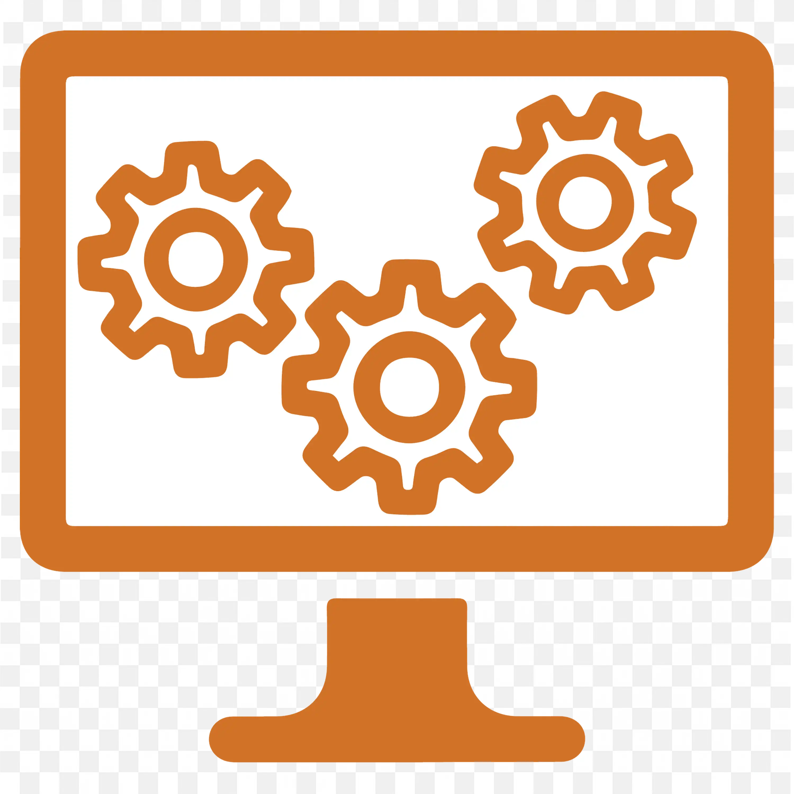 Computer with System Settings Icon Free PNG Images