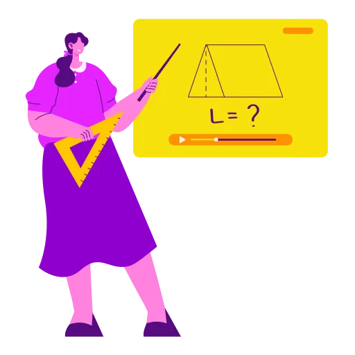 Confident Teacher Explaining Math Formula With Hand Raised