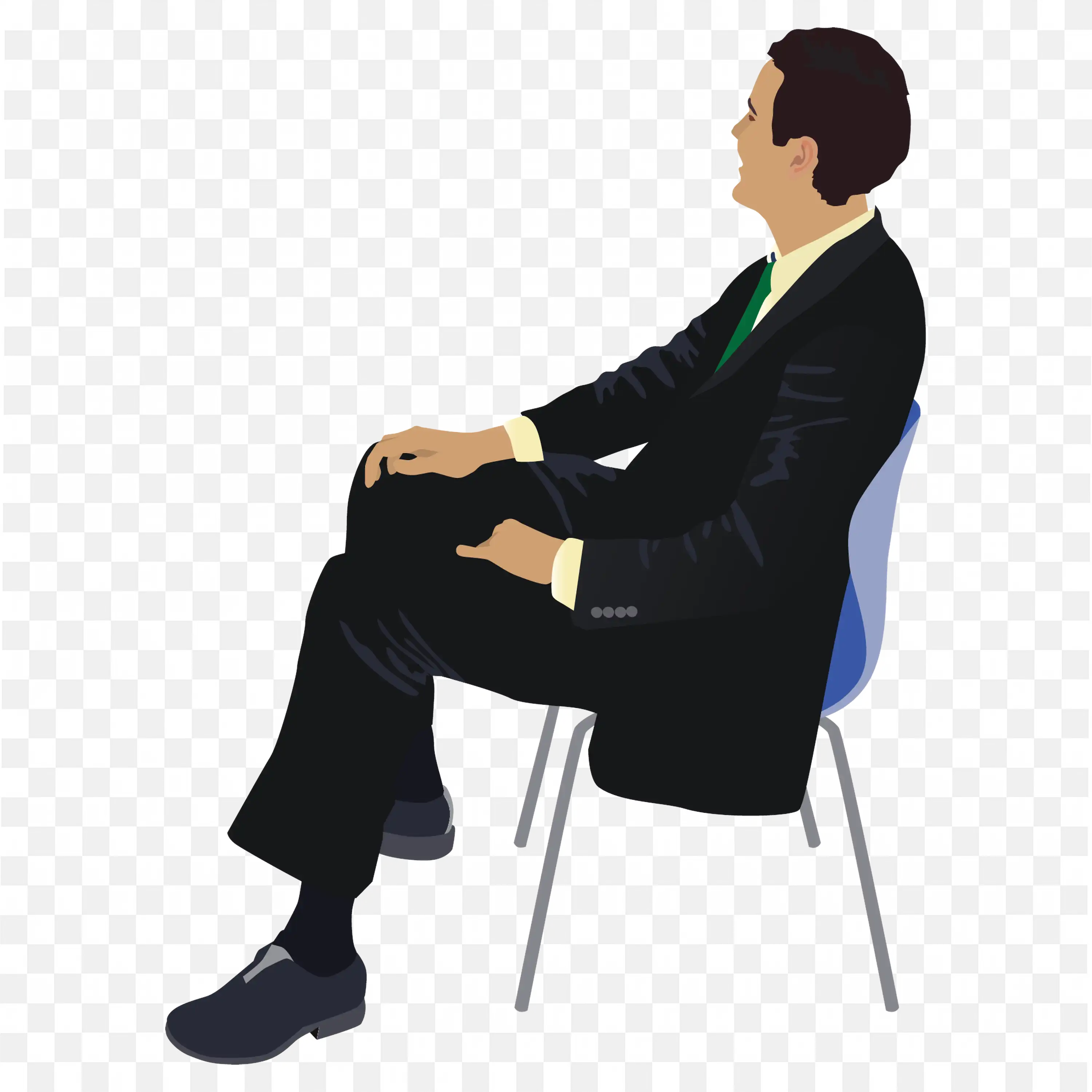 Corporate Man Sitting on Chair in a Formal Outfit Free PNG
