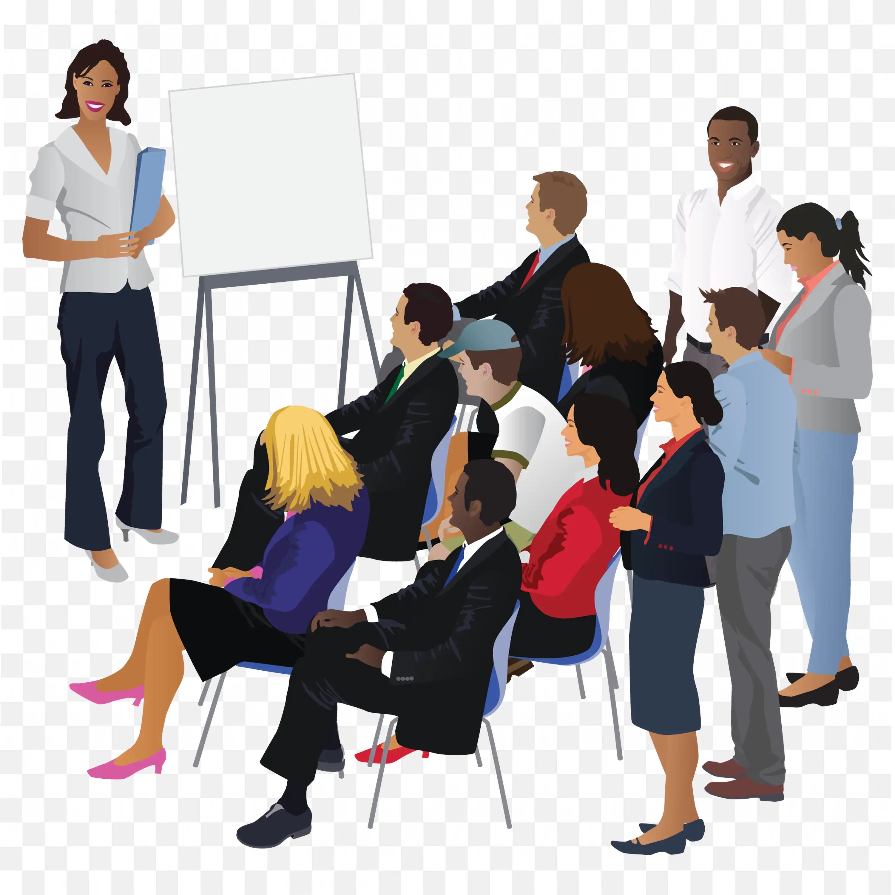 Corporate Presentation with an Engaged Corporate Group PNG